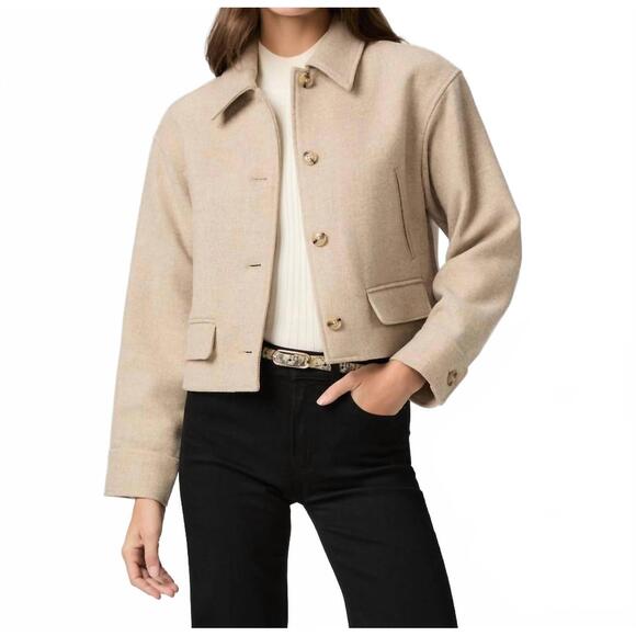 NEW PAIGE women's alfie jacket in taupe multi